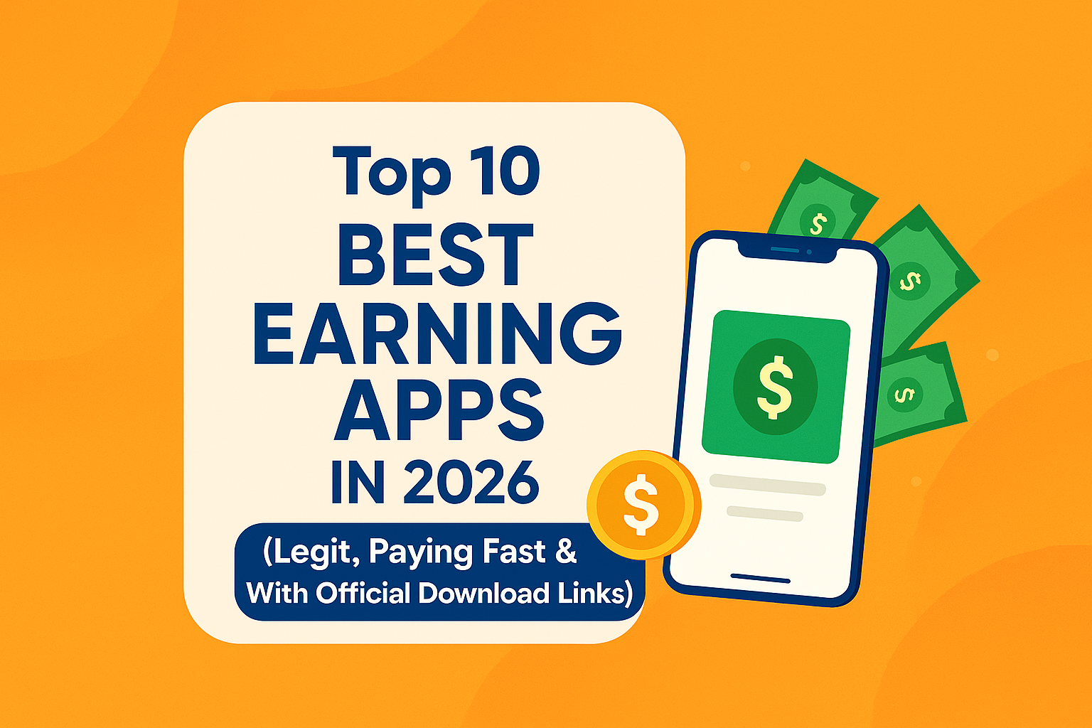 Top 10 Best Earning Apps in 2026 (Legit, Paying Fast & With Official Download Links)